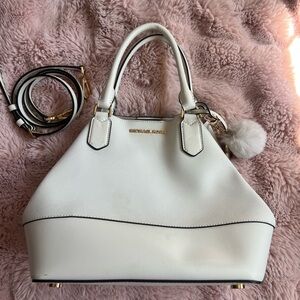 Michael Kors Cream Fold Over Bucket Bag
